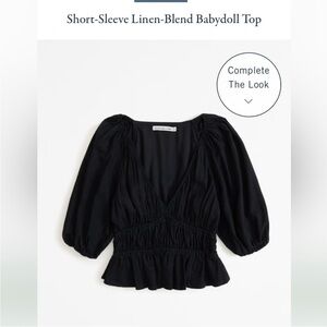 Short-Sleeve Black Babydoll Top